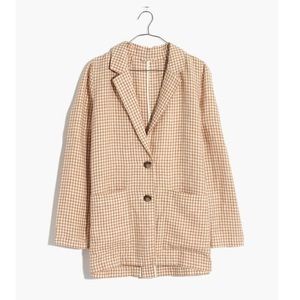 Madewell Linen Dorset Blazer in Gingham Check